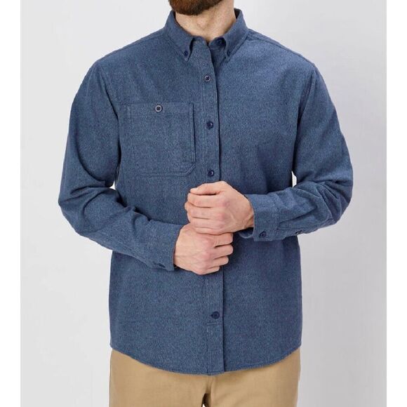 Duluth Trading Co. Men's Blue Ridge Relaxed Fit Jaspe Shirt Large - Picture 1 of 11